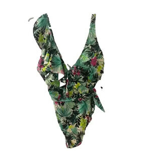 Profile by Gottex Women's Standard Beautiful DayV-Neck Shoulder Ruffle One Piece